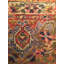 Tapis unique en laine noué à la main rouge / bleu / vert des années 1900 de 9 pi 2 po x 13 pi 5 po