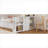 White-toned solid wood twin size platform bed, all-in-one design for small multifunctional bedrooms that need extra storage and guest space-1255508299