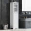 Grande armoire de salle de bain, armoire de rangement autoportante avec tiroir et portes, panneau de fibres à densité moyenne, porte en acrylique, tablette réglable-1528526990