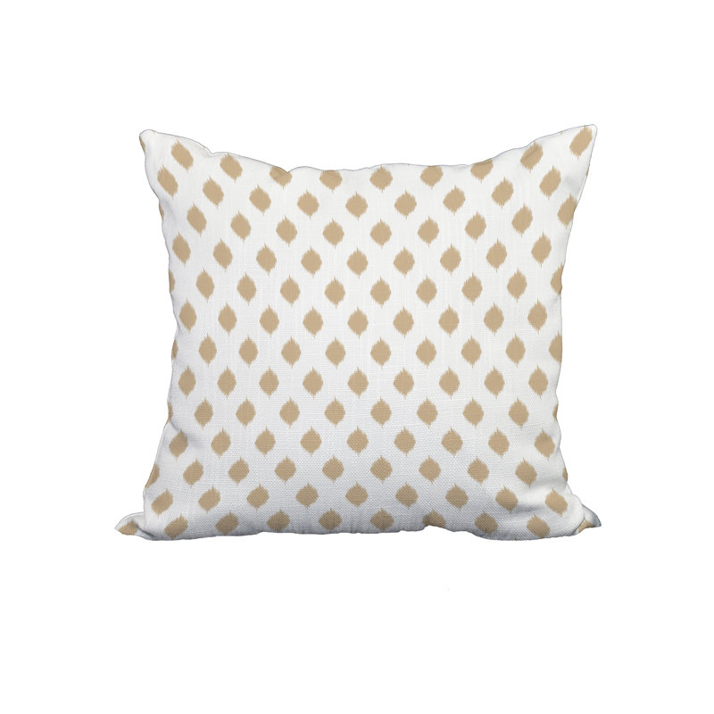  Housse de coussin en coton imprimé, 18 po x 18 po, Brun