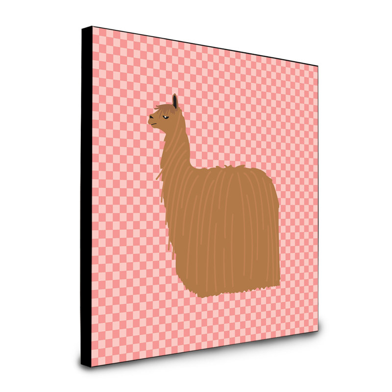 Panneau mural d’art suri alpaca Gianina, Rose