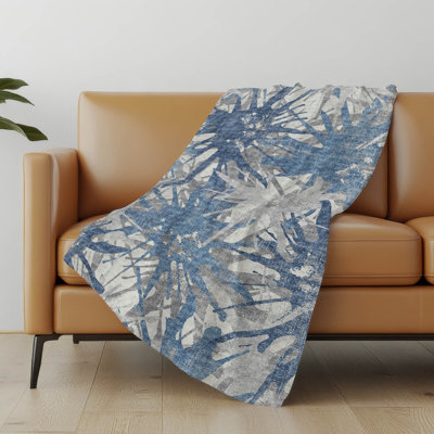 Addison Machine Washable Sherpa Tropical Throw Blanket