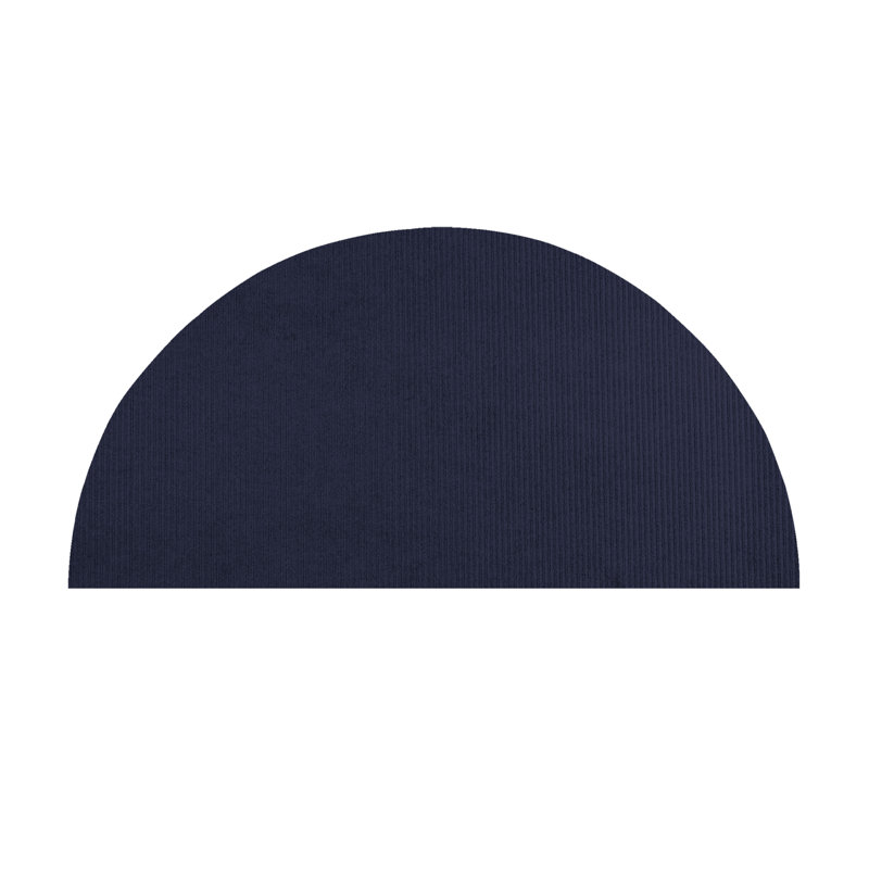 Tapis intérieur / extérieur tissé à la machine de couleur unie ultra bleu Estiven, Demi-cercle 6 pi x 12 pi