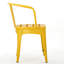 Mobilier de jardin bistro en fer jaune - 3 pièces en métal KD résistant