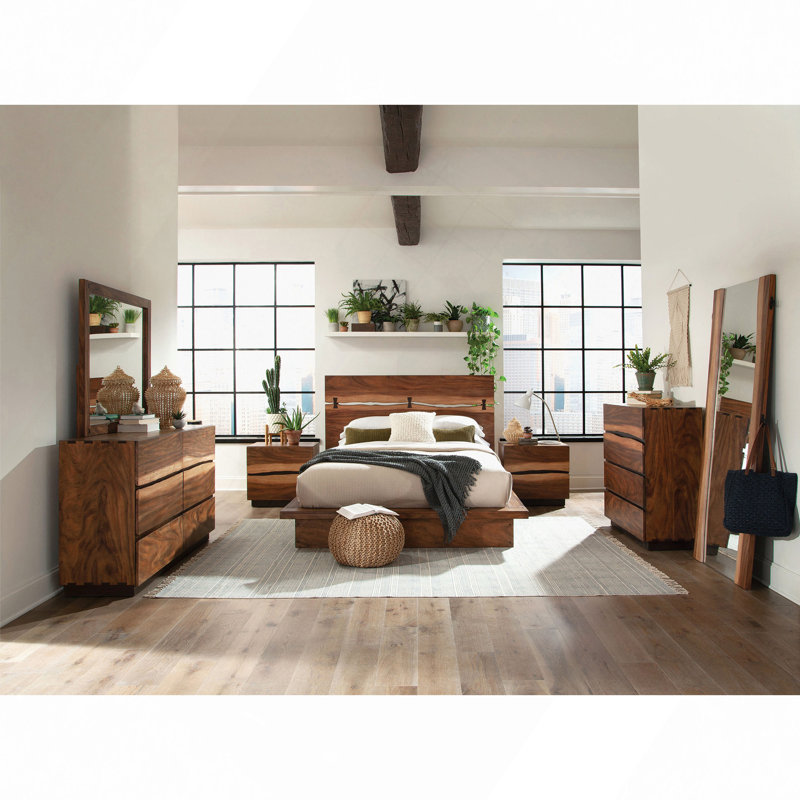 Platform Bed, Walnut, Queen
