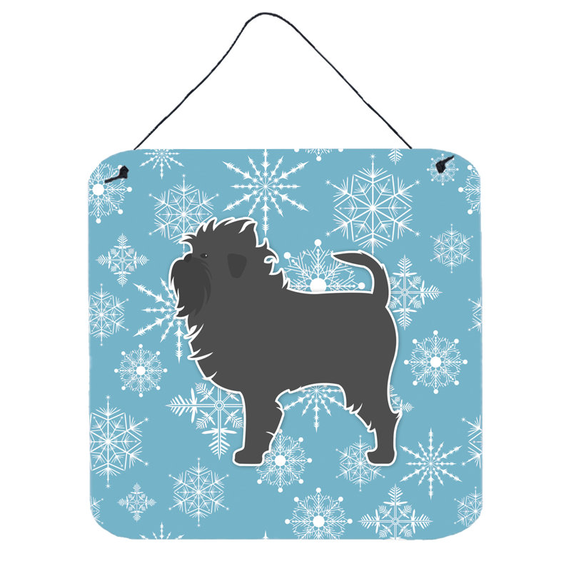 Décoration murale flocon de neige affenpinscher