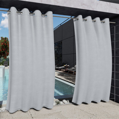 Abba Nimbus Cloud 52"W x 96"L Windproof Top & Bottom Grommet Outdoor Curtain Single Panel