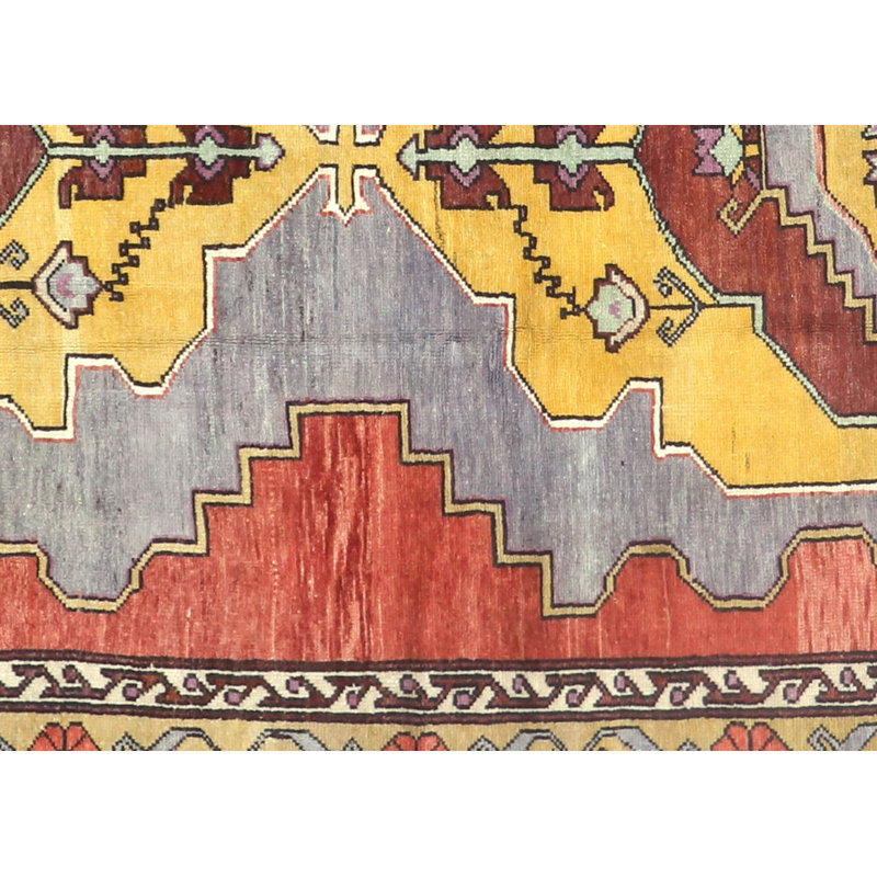 One-of-a-Kind Hand-Knotted 1960s 5'1" x 13' Runner Wool Area Rug in Red/Blue