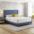 Boyd Sleep Mia Linen Platform Bed Frame with Tufted Headboard, No Box Spring Required-1338073578-1338073579
