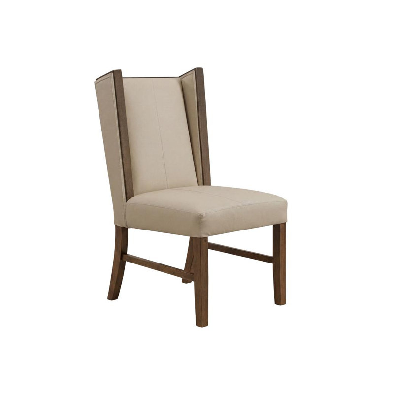 Chaise de salle à manger Genest en cuir véritable rembourrée