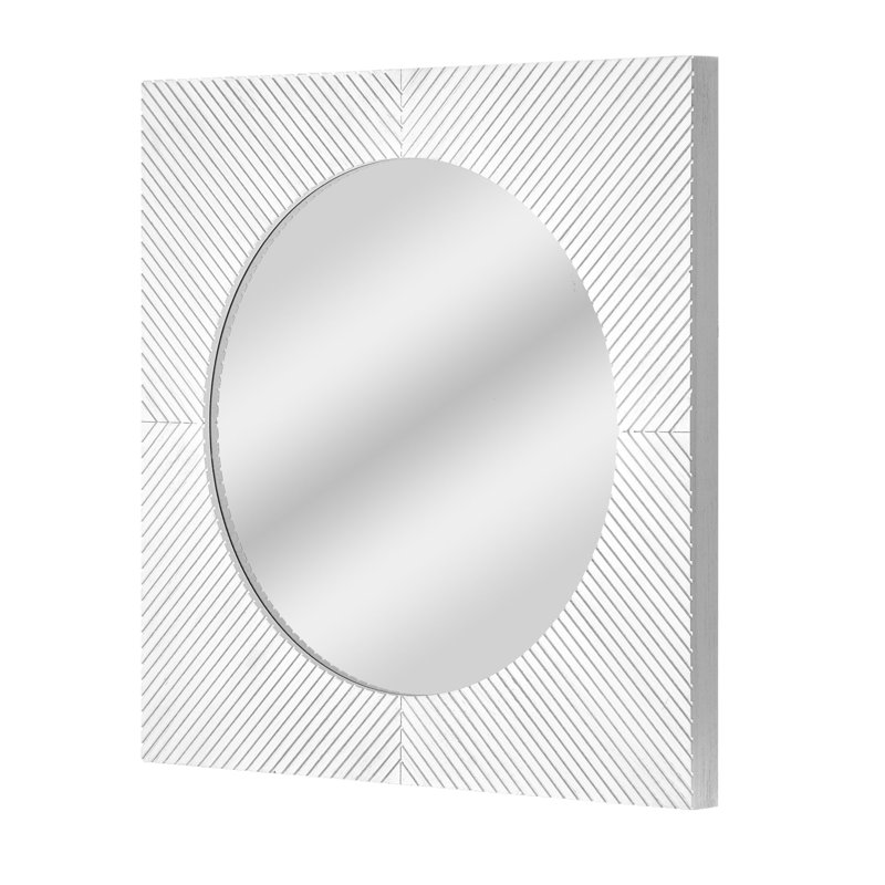 Miroir carré Jessekah, Blanc vieilli