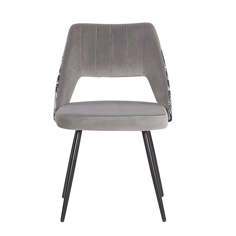 Erlandson 116.8cm H Tufted Velvet Upholstered Side Chair, Grey