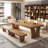 70.87"All-Solid Pine Slab Long Rectangular Conference Table-411798375