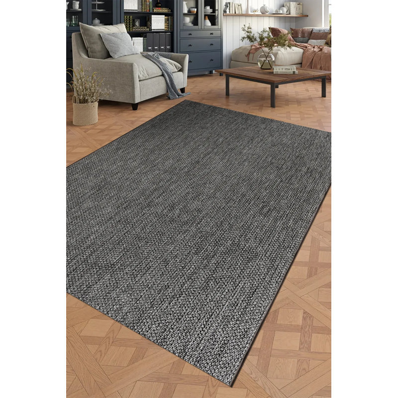 Tapis jaune en polyester moderne antidérapant Mila facile à nettoyer, 2,6 pi x 5 pi