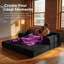 Canapé-lit convertible 4 en 1 avec matelas en velours côtelé, canapé-lit peu encombrant pour le salon-129456958