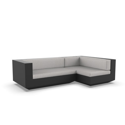 Canapé modulaire d'extérieur avec coussins 102,25 po Vela