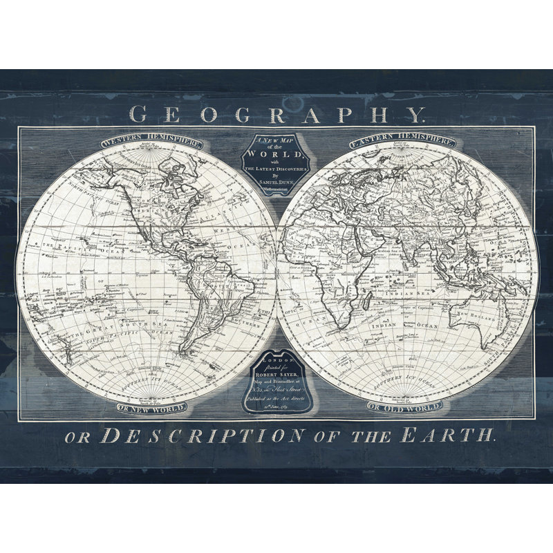 «Old World Globe V2», reproduction sur toile, H 30 po x l 40 po