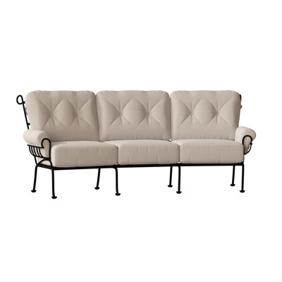 Terrace 114'' Wide Iron Patio Sofa with Cushions