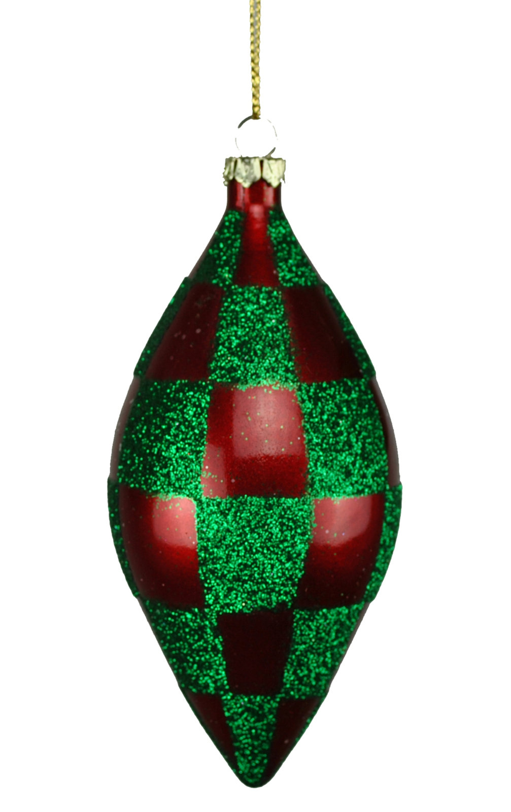 5" Finial Ornament, Red/Green