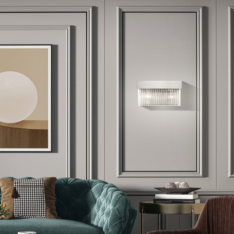 Barre d'éclairage de salle de bain 2 lumières à intensité variable Jodena, Nickel brossé