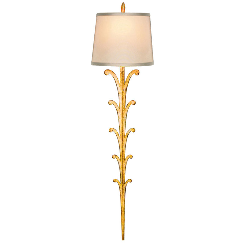 Doré Gold Leaf Design Dimmable Wall Sconce