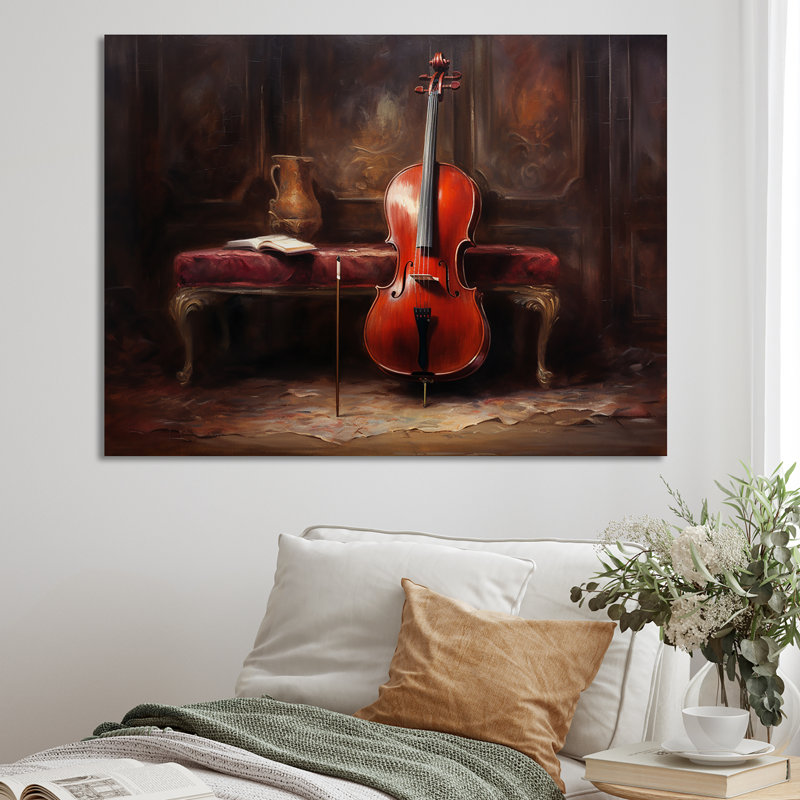 Violoncelle charisma profond bourgogne VI sur toile, H 30 po x l 40 po x P 1,5 po, Toile tendue
