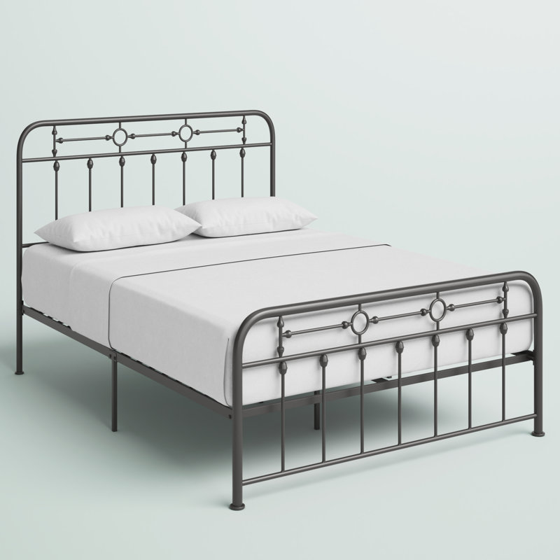 Lit plateforme Thatcham, Gris, Double