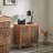  2 Door Modern Accent Cabinet Mirror Front Storage Sideboard, Metal, Wood