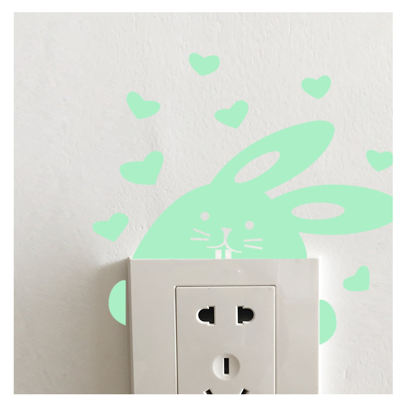 Rabbit Glow in Dark Wall Sticker Set