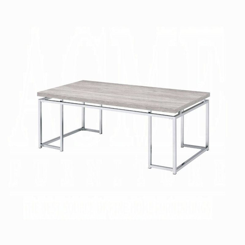 Coffee Table with Metal Sled Base