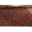 Tapis rouge perse rouge à motif géométrique Heriz noué à la main 10 x 13