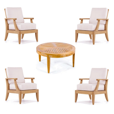 Lagos Outdoor 5 - Piece Teak Conversation Set