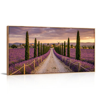 Lavender Path Canvas Wall Art Oil Painting Print Set Of 1