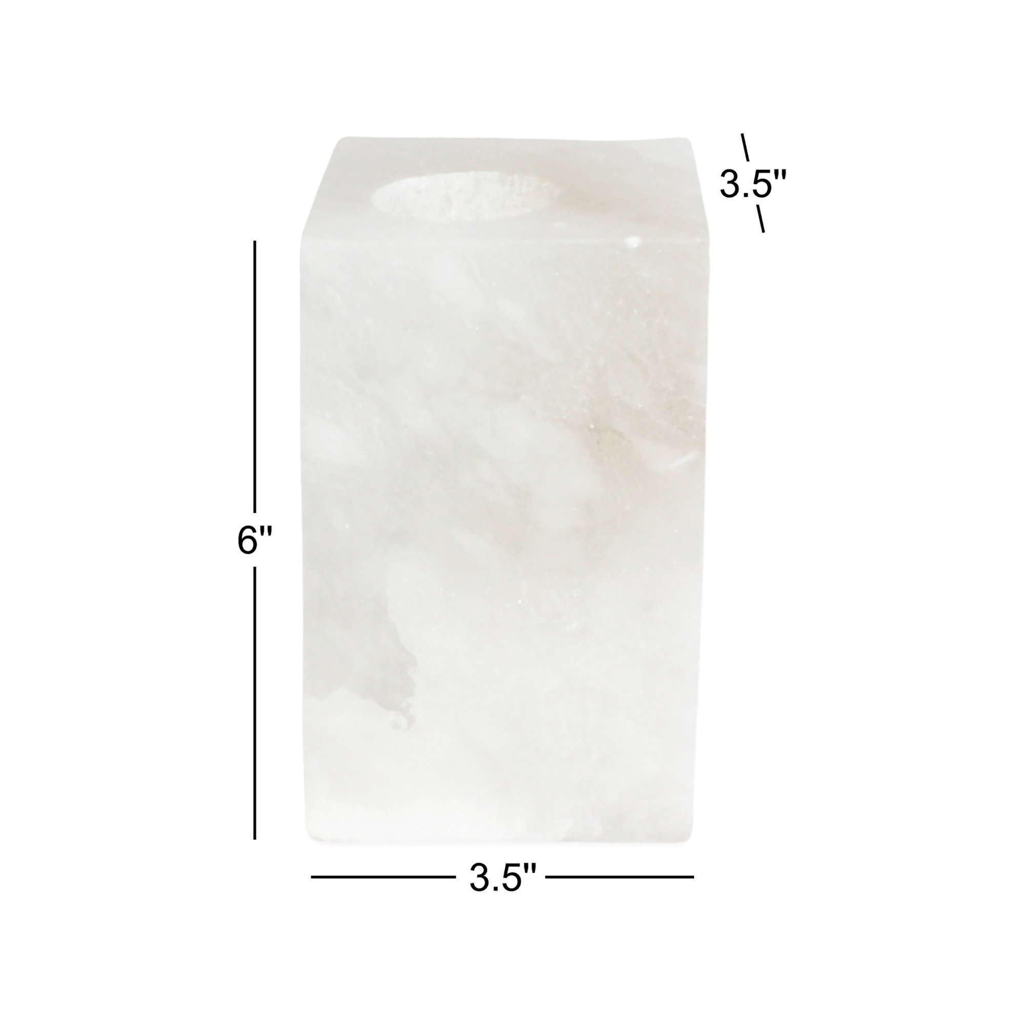 Alabaster T-Lite Candle Holder, 6" H x 3.5" W x 3.5" D