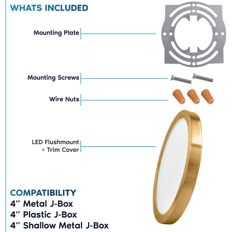 Jackhenry LED Flush Mount, Brass