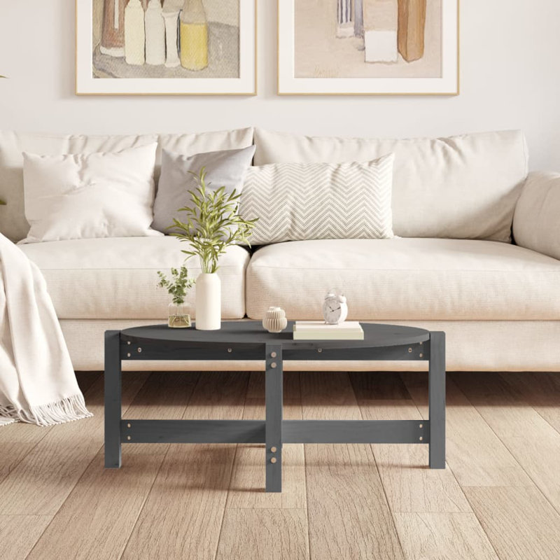Wroblewski Solid Wood Four Leg Coffee Table, Grey, 35cm H x 87cm W x 48cm D