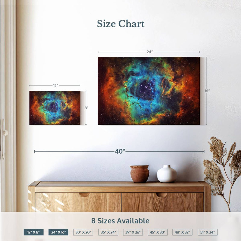 Oberle Cosmic Rosette Nebula, 16" H x 24" W