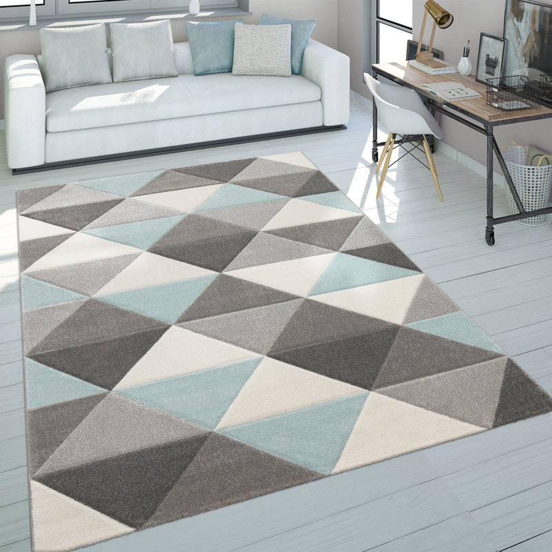 Gill Geometric Shag Area Rug, Rectangular 120 x 170cm