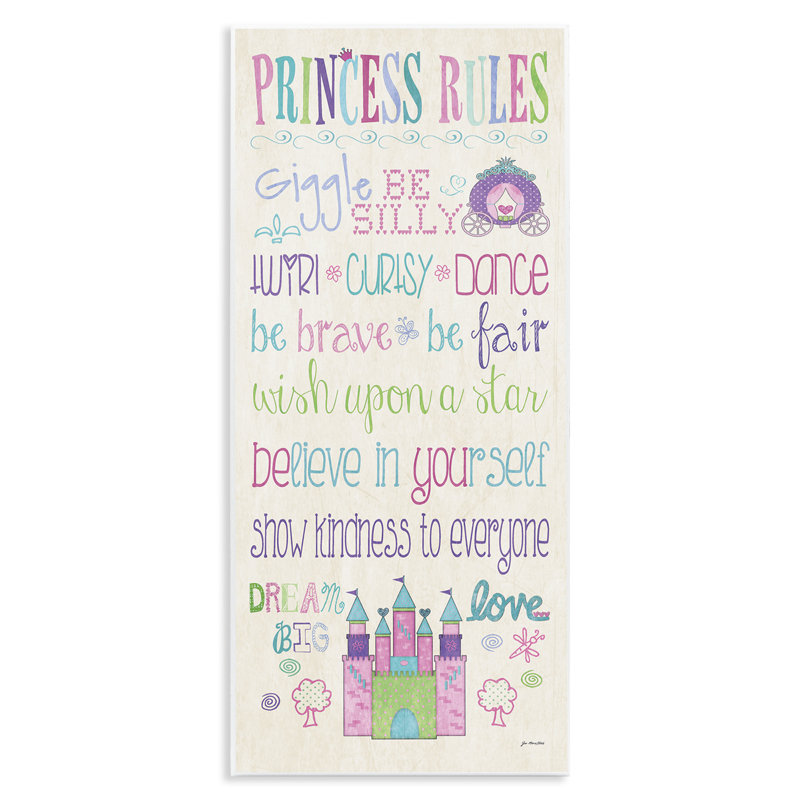«Abernathy Princess Rules with Castle», plaque murale typographique