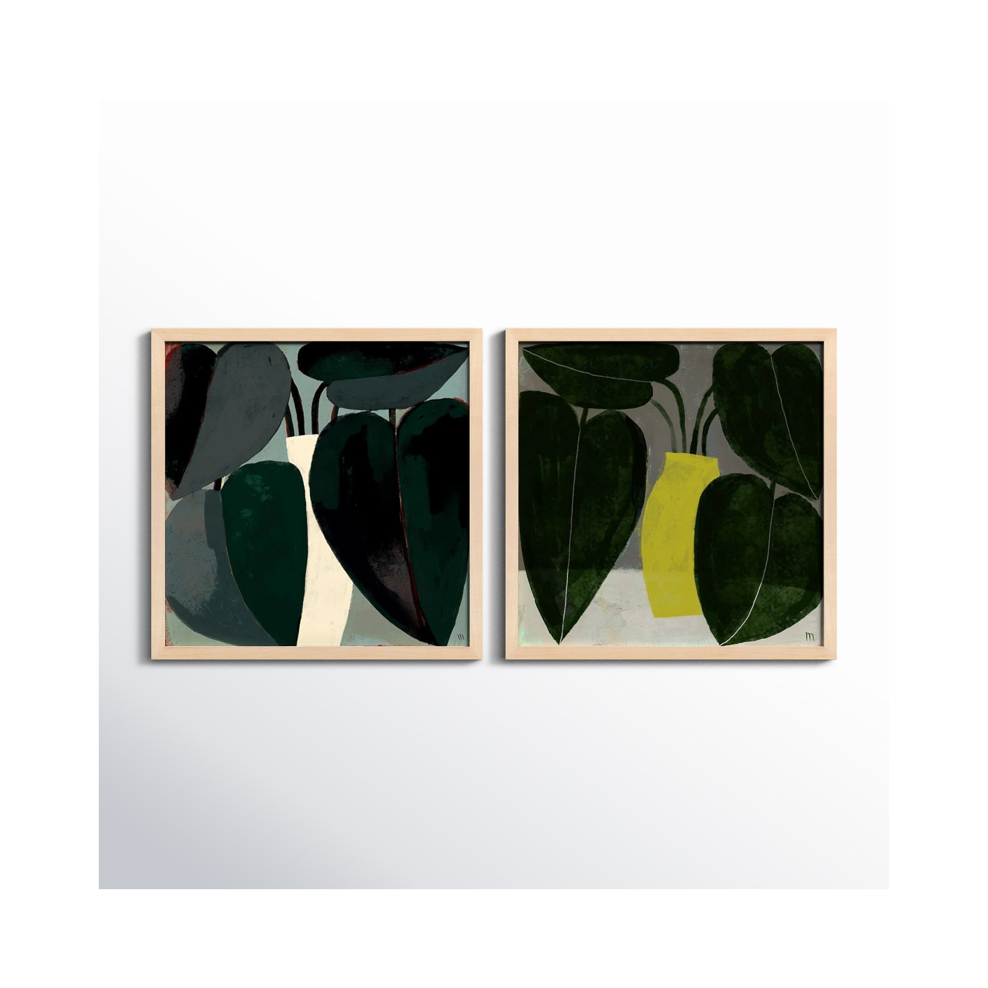 Plant Set Of 2 by Studiom, 24" H x 24" W, Brown