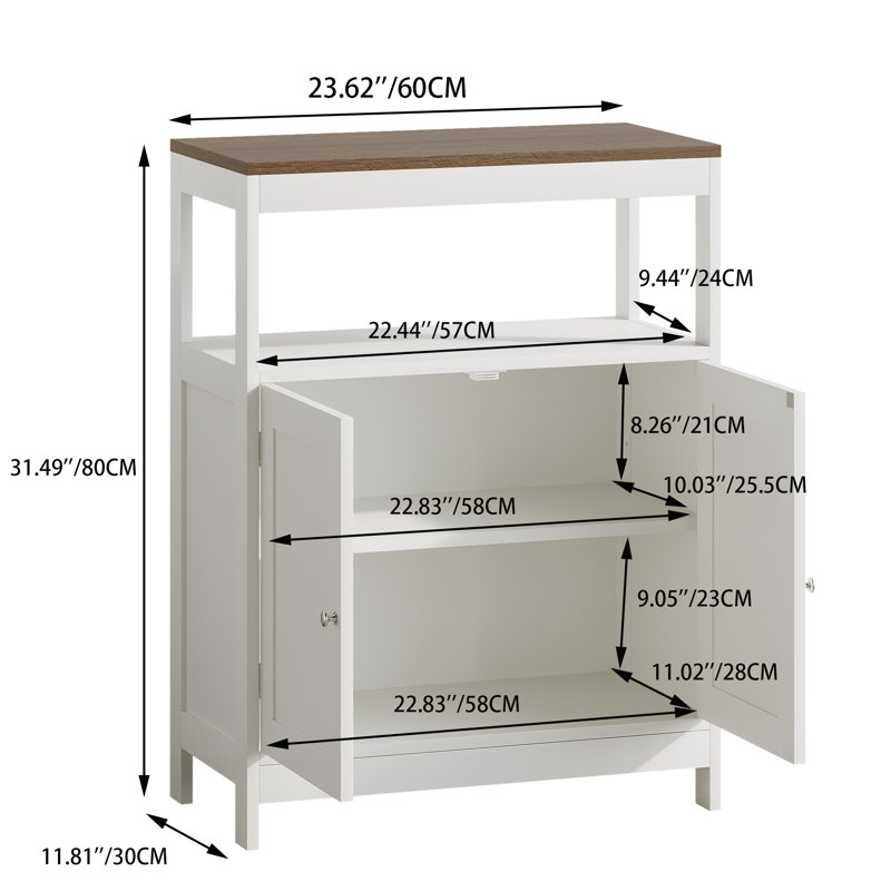 Free-Standing Bathroom Cabinet With Adjustable Shelf