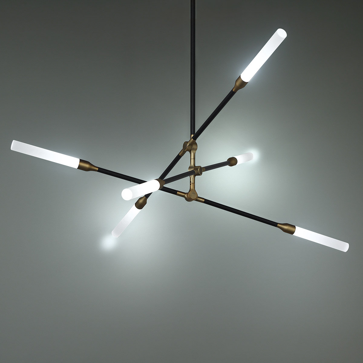 Emory 12-Light Chandelier, 35"H x 36"W x 36"D, Black Aged Brass