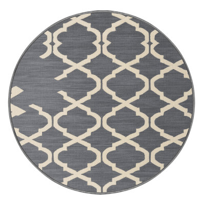Machine Washable Trellis Gray Area Rug