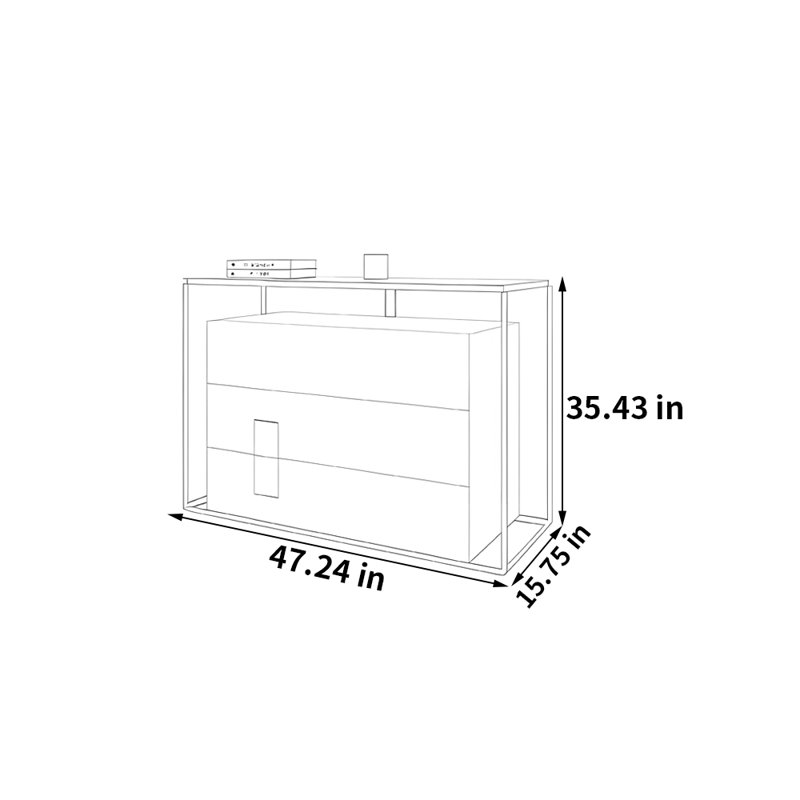 Armoire de rangement moderne et simple, H 35,43 po x l 47,24 po x P 15,75 po