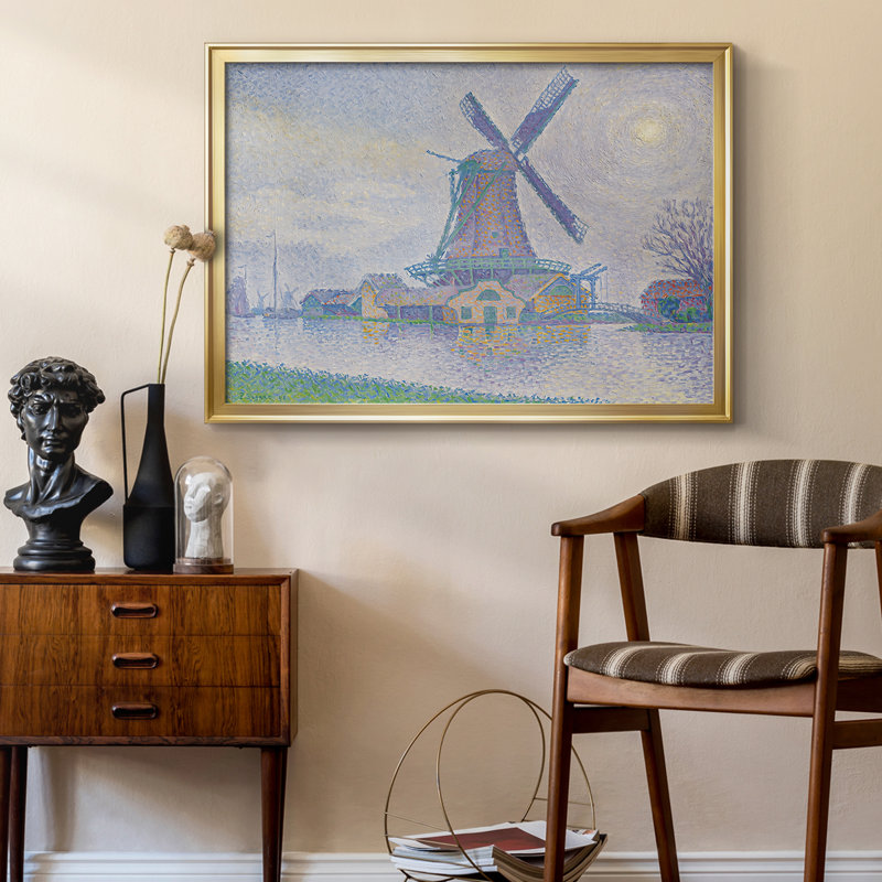 Moulin à vent à Edam-Paul Signac-Gallery-1896, 22,5 x 30,5, Toile encadrée, Or