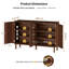 Buffet Seyla 55 po avec portes cannelées, 4 tablettes ajustables et pieds en bois massif. Meuble d'appoint idéal pour le salon, l'entrée ou la salle à manger.-571009472-571009473
