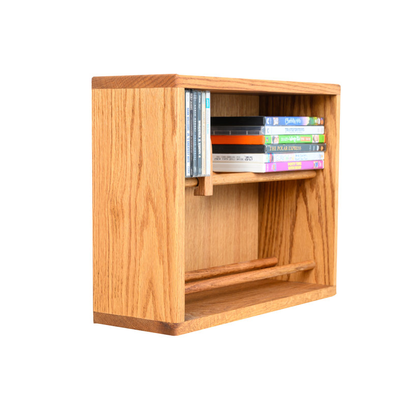 Support à CD en bois à goujon - Série 06, Foncé, H 14,5 po x l 18,25 po x P 6,5 po