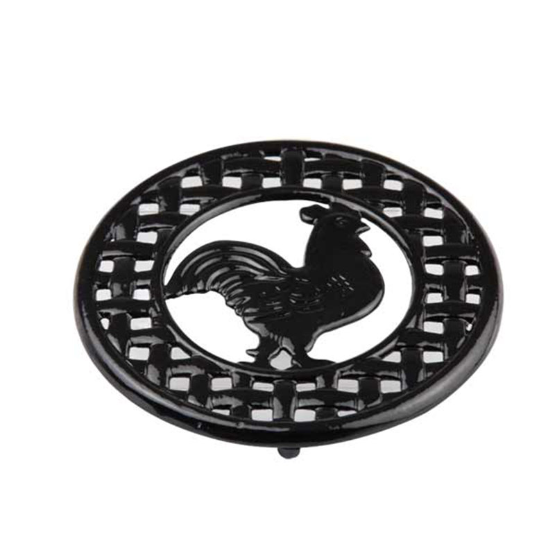 Trivet de coq en fonte August Grove, Noir