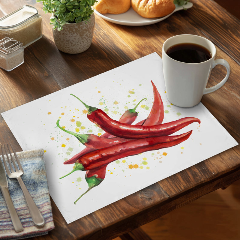 Napperon en polyester Red Hot Peppers - Home Decor Essential