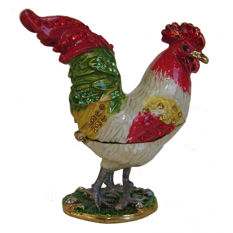Figurine de coq cloisonné Bejeweled